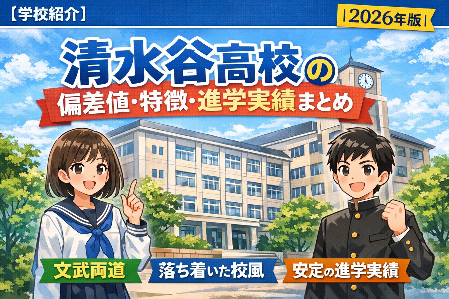 【学校紹介】清水谷高校の偏差値・特徴・進学実績まとめ【2026年版】