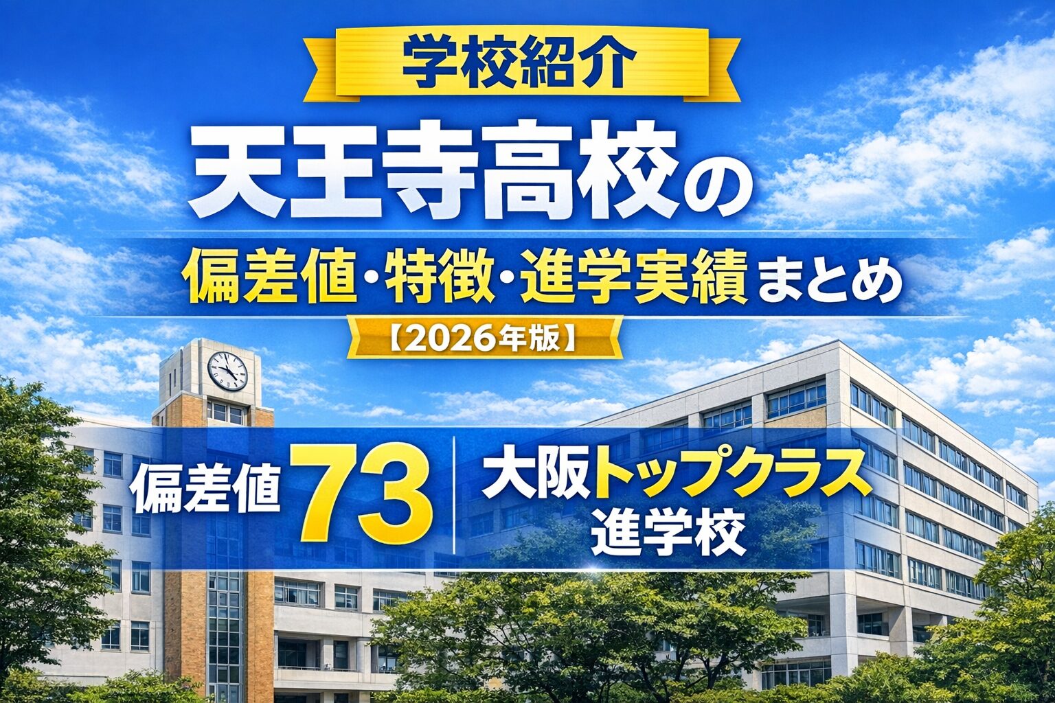 【学校紹介】天王寺高校の偏差値・特徴・進学実績まとめ【2026年版】　
