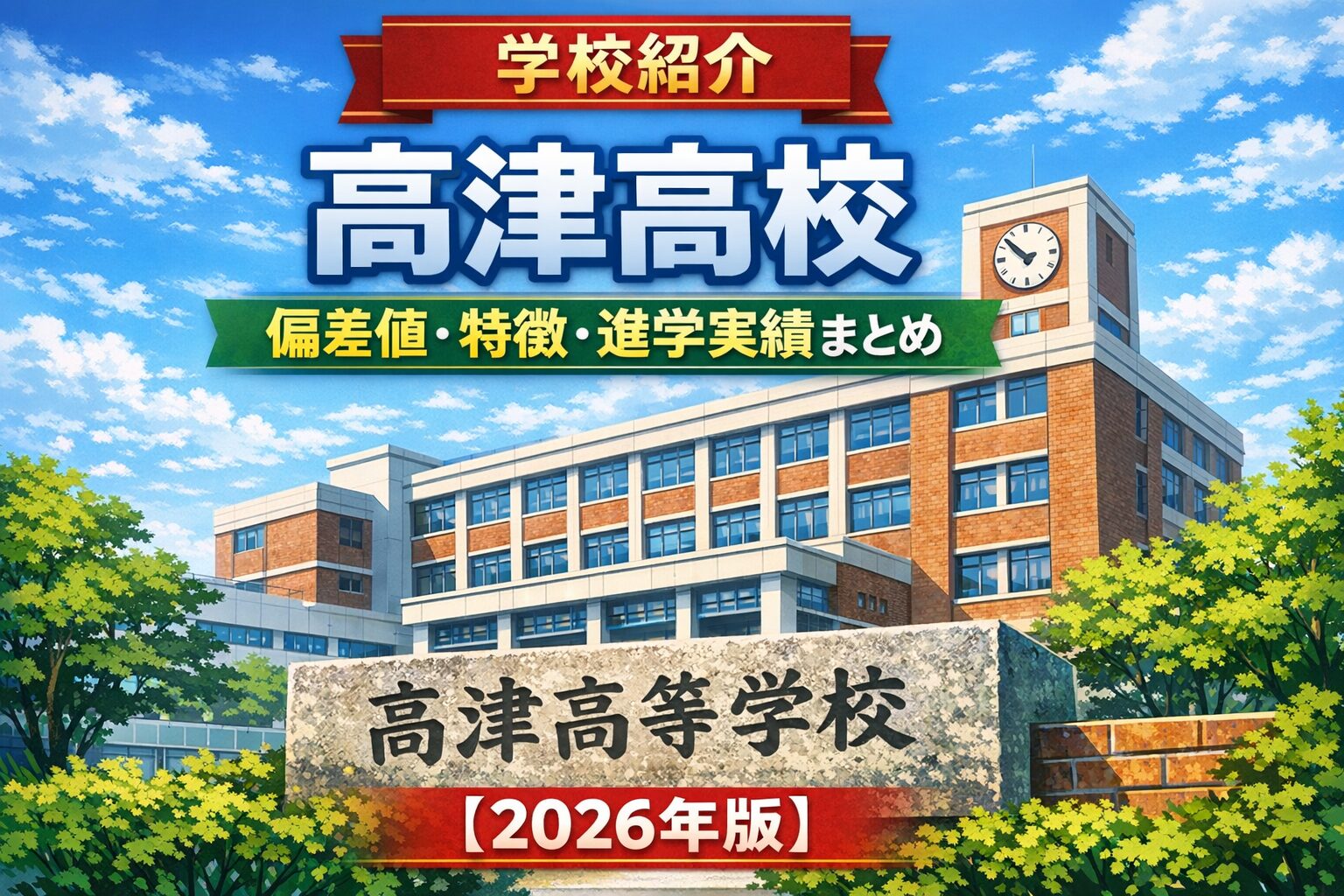 【学校紹介】高津高校の偏差値・特徴・進学実績まとめ【2026年版】　