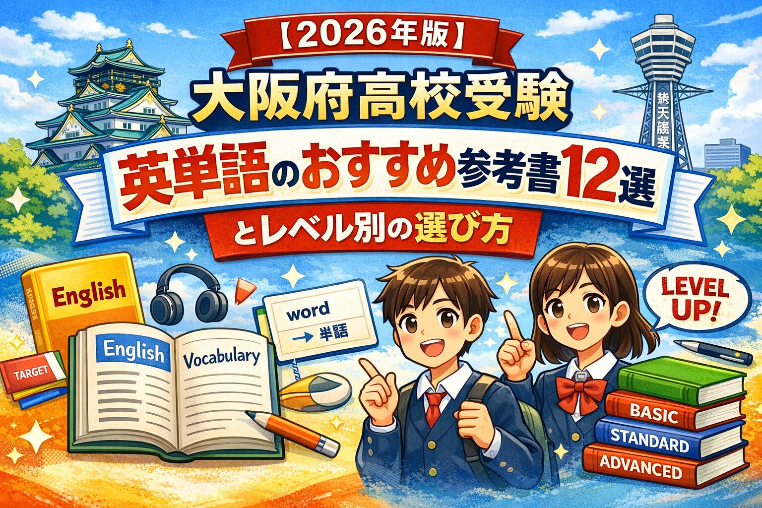 【2026年版】大阪府高校受験｜英単語のおすすめ参考書12選とレベル別の選び方