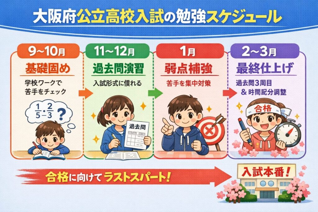 大阪府公立高校入試の勉強スケジュール