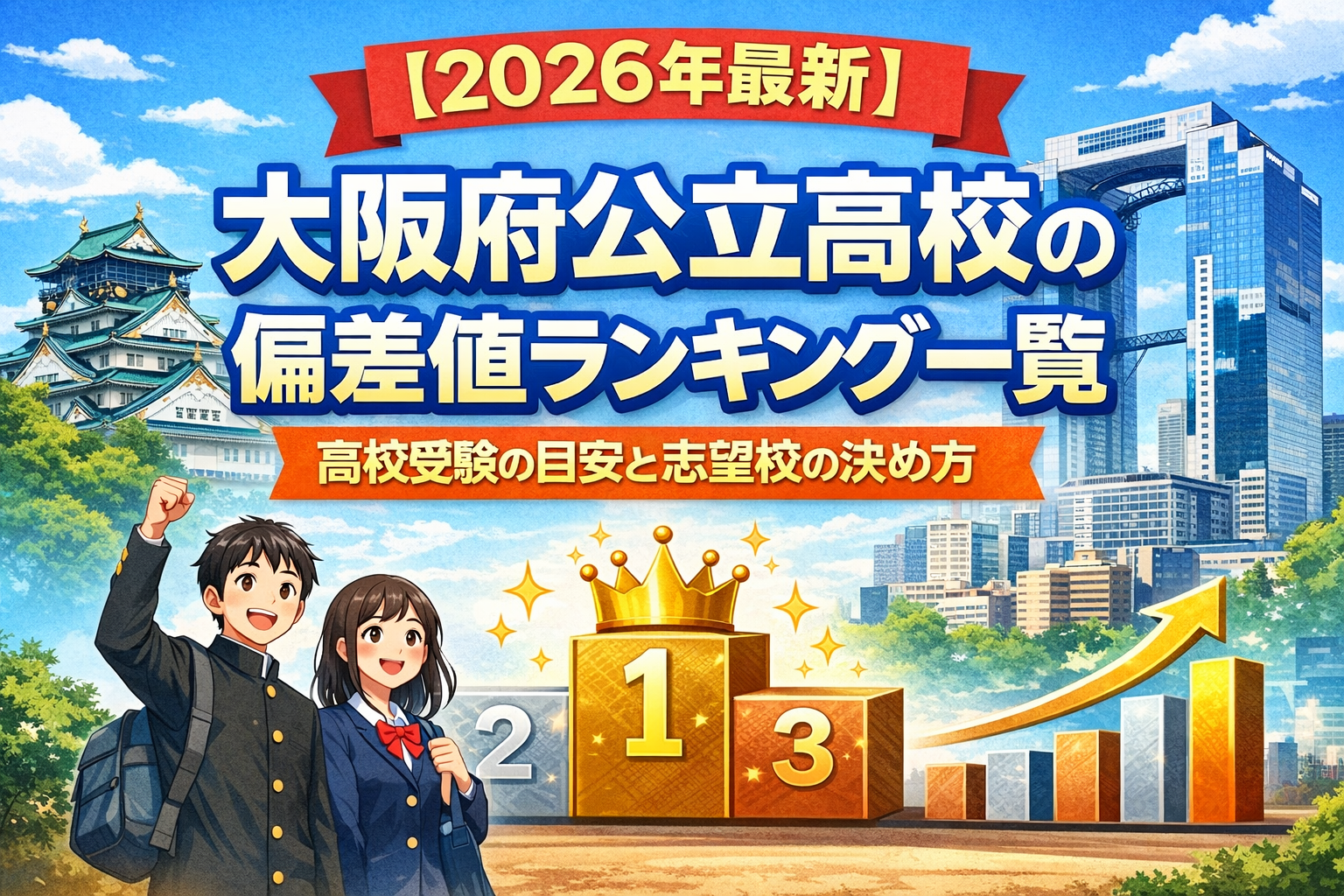 【2026年最新】大阪府公立高校の偏差値ランキング一覧｜高校受験の目安と志望校の決め方