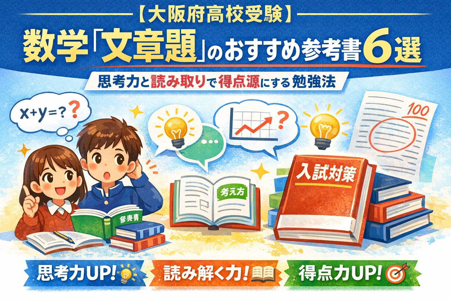 【大阪府高校受験】数学「文章題」のおすすめ参考書6選｜思考力と読み取りで得点源にする勉強法