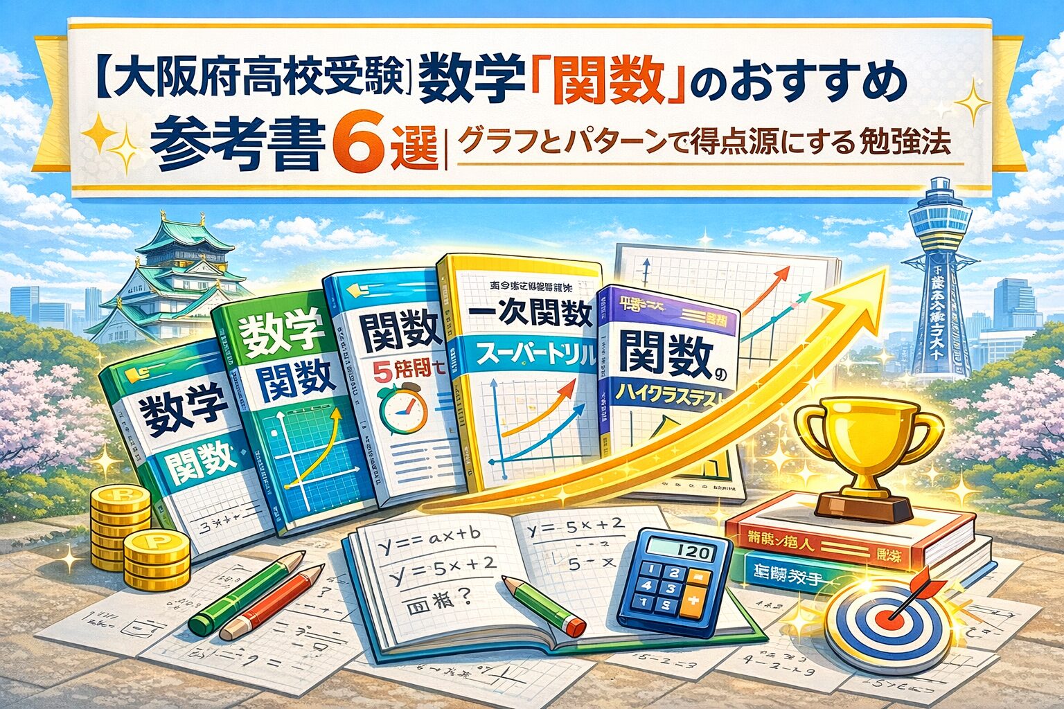 【大阪府高校受験】数学「関数」のおすすめ参考書6選｜グラフとパターンで得点源にする勉強法