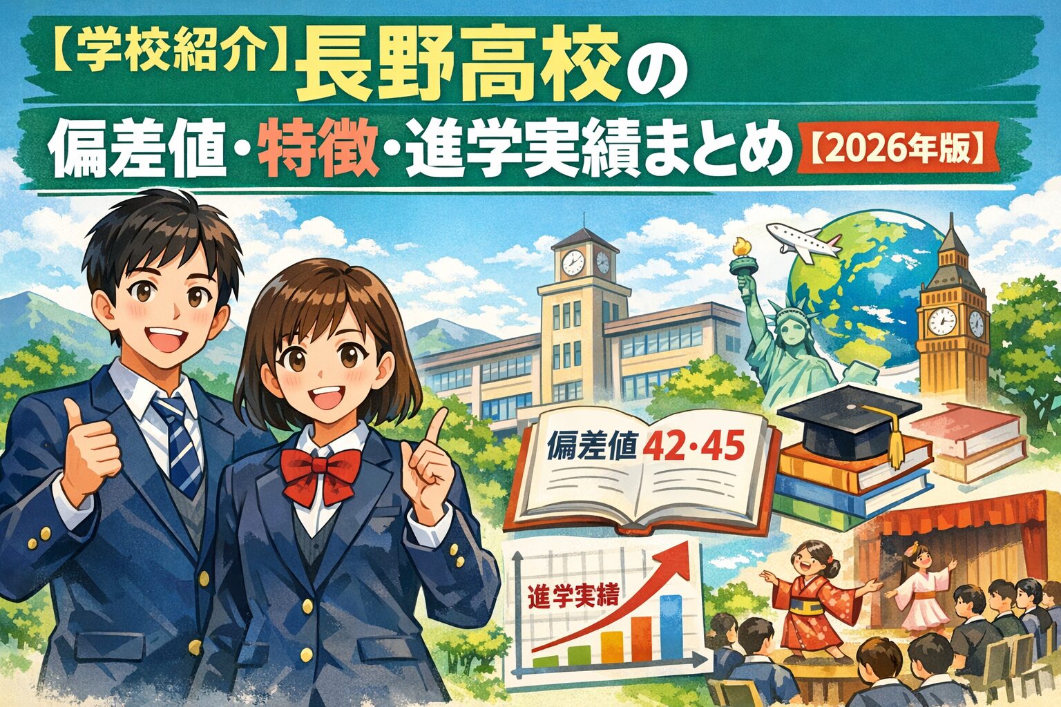 【学校紹介】長野高校の偏差値・特徴・進学実績まとめ【2026年版】