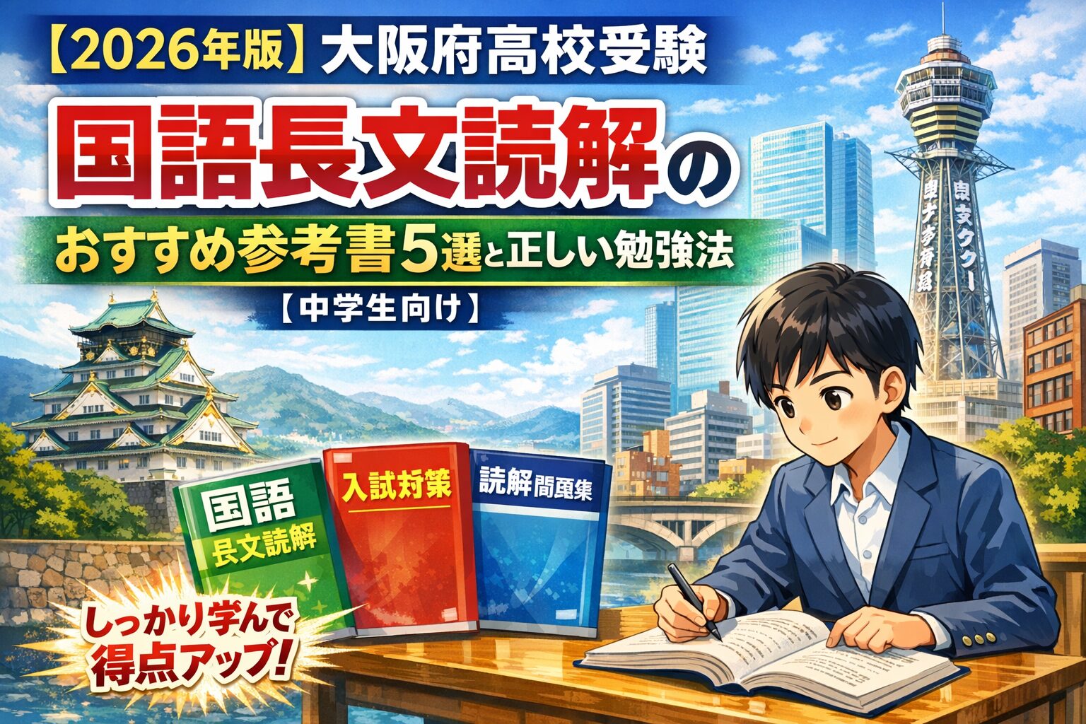 【2026年版】大阪府高校受験｜国語長文読解のおすすめ参考書6選と正しい勉強法【中学生向け】