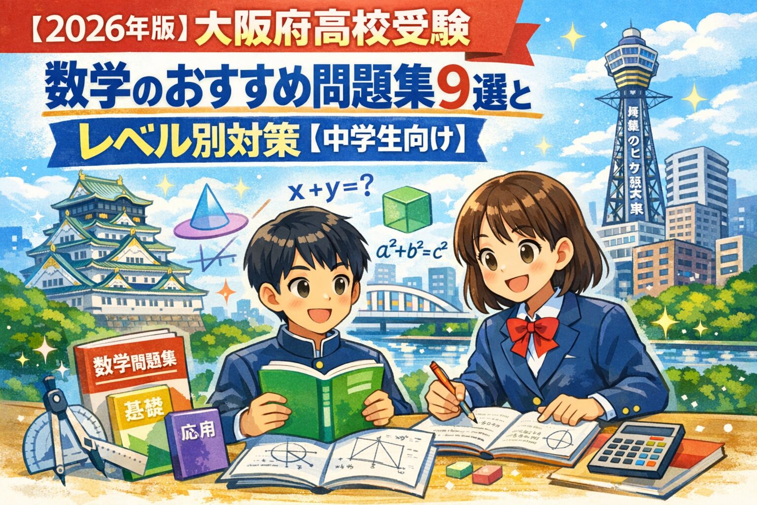 【2026年版】大阪府高校受験｜数学のおすすめ問題集9選とレベル別対策【中学生向け】