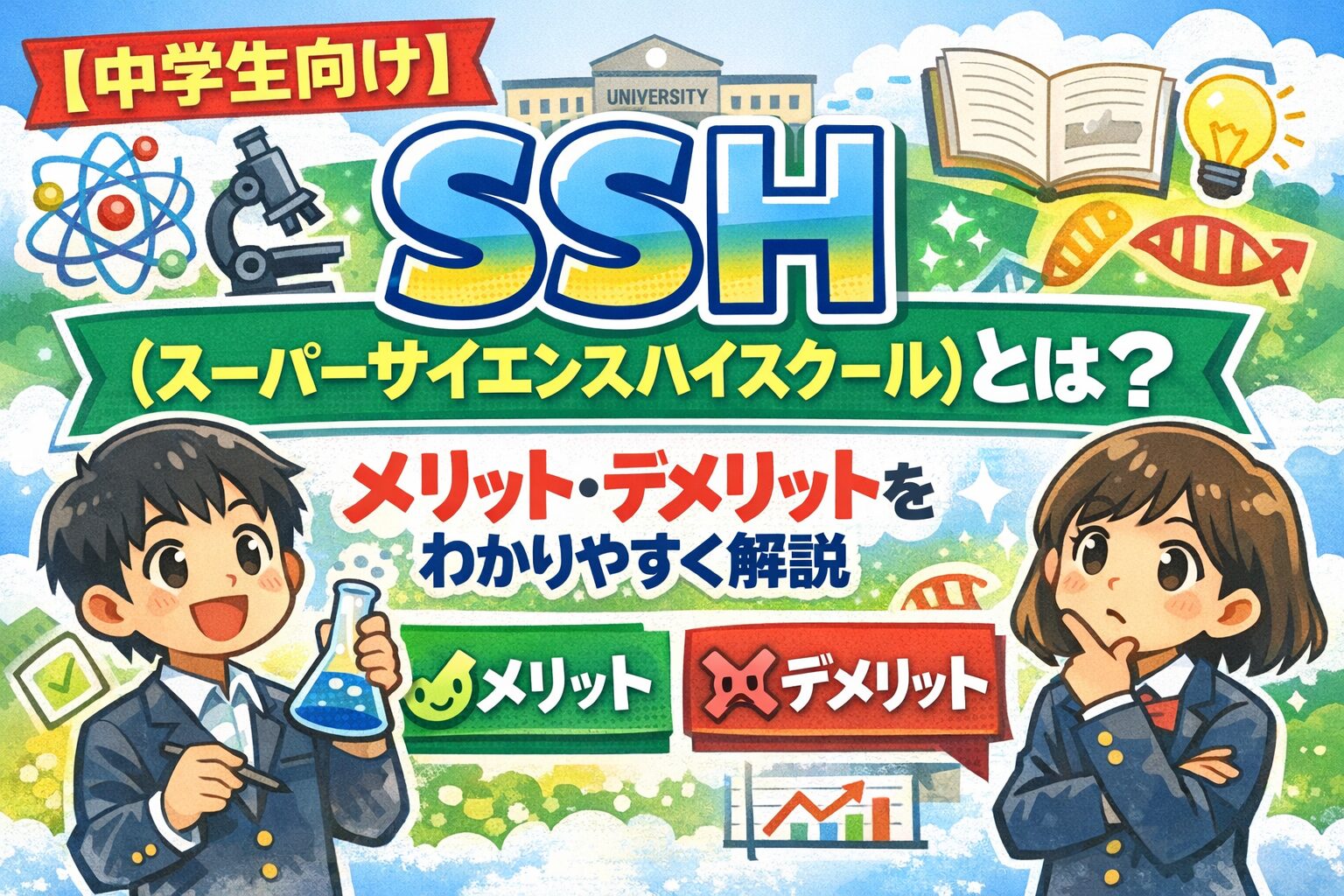 【中学生向け】SSH（スーパーサイエンスハイスクール）とは？メリット・デメリットをわかりやすく解説