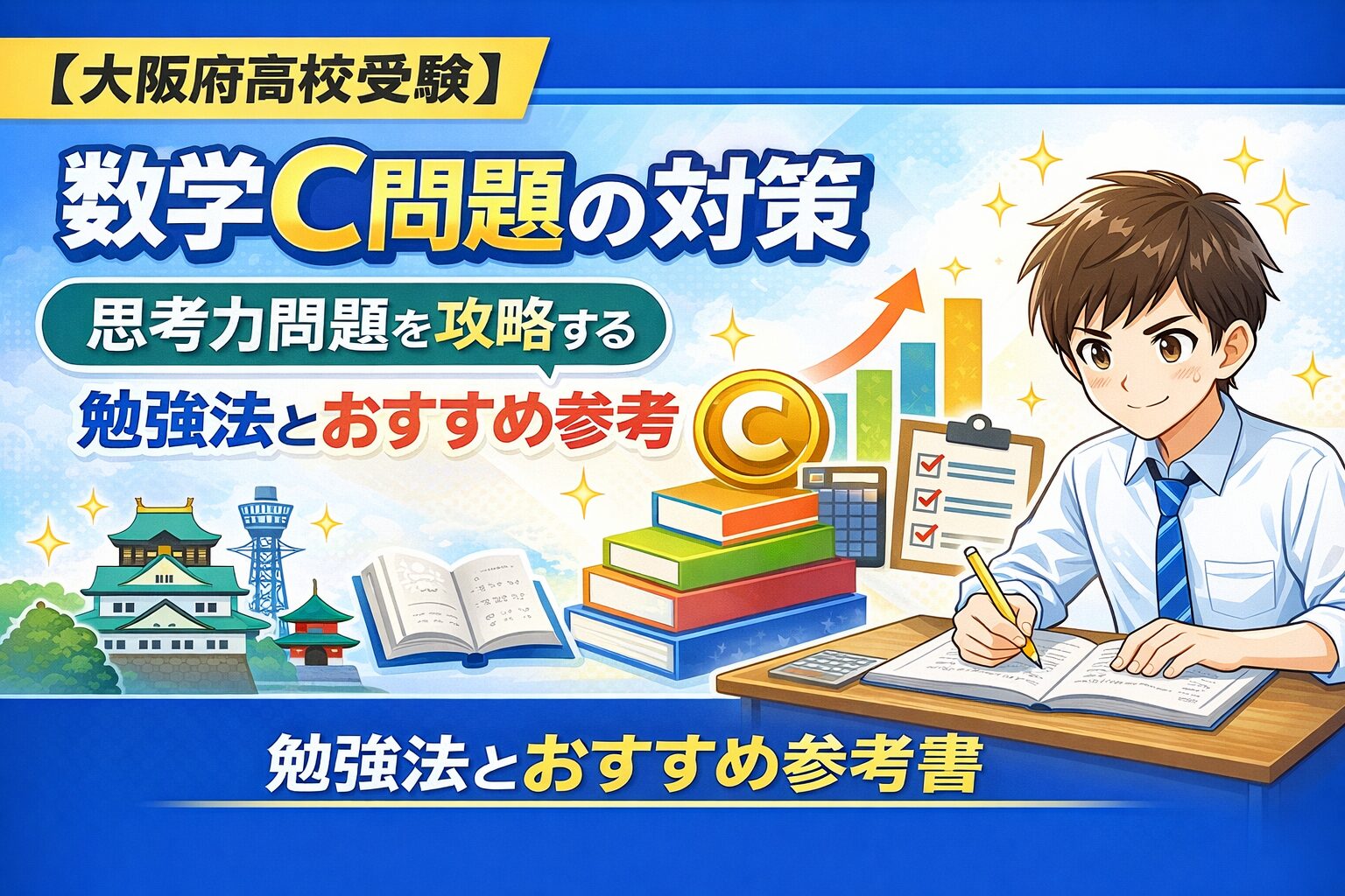 【大阪府高校受験】数学C問題の対策｜思考力問題を攻略する勉強法とおすすめ参考書