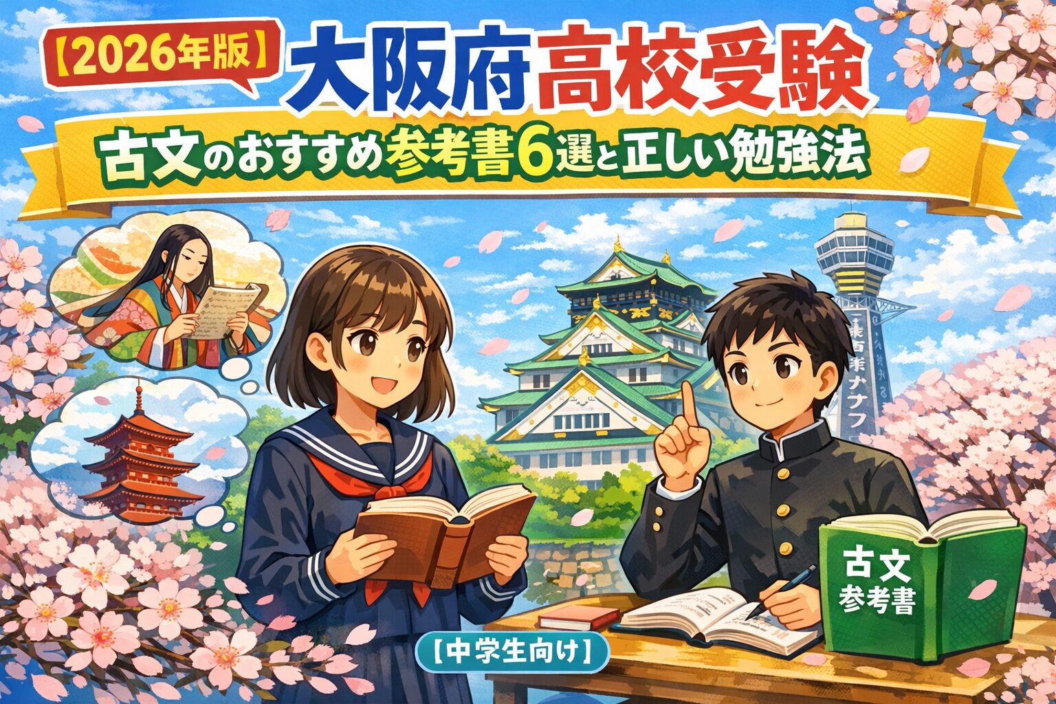 【2026年版】大阪府高校受験｜古文のおすすめ参考書6選と正しい勉強法【中学生向け】